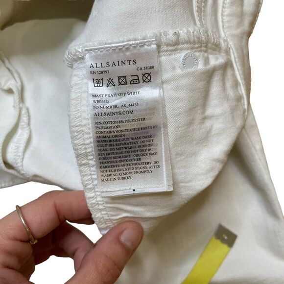 AllSaints White Cropped Skinny Jeans Size 27 | Mast Fit Designer Denim - Picture 6 of 13
